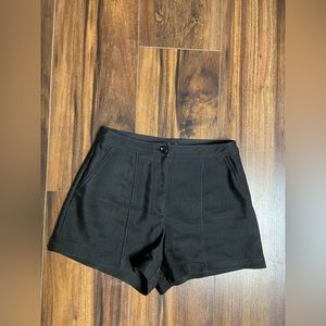 Papaya Black High Waisted Shorts